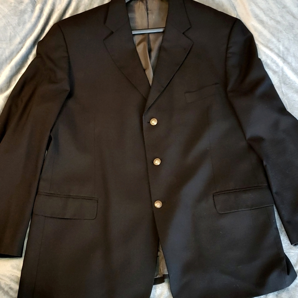 Men's Sports Coat blazer wool blend XL Black